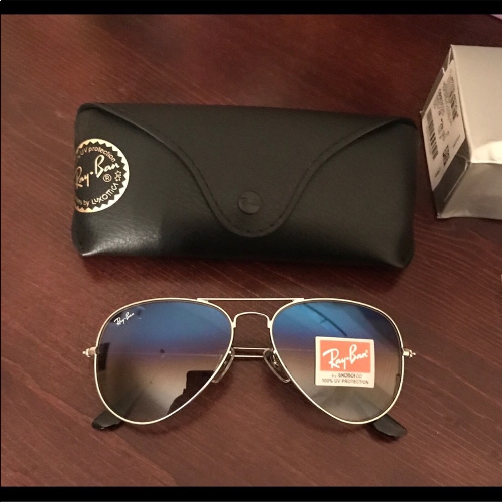 GRADIENT BLUE RAYBAN AVIATORS 58mm